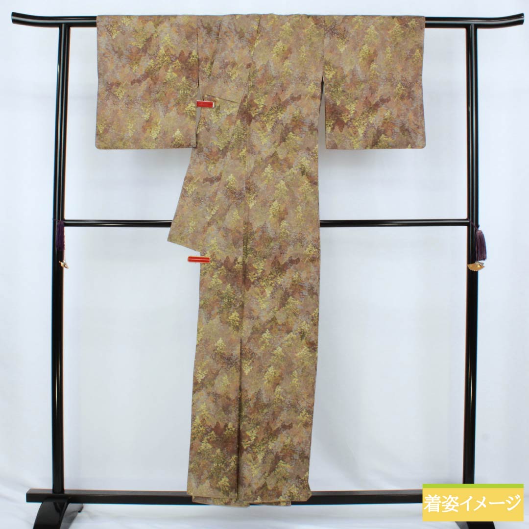 小紋 正絹 Aランク 身丈155cm 裄丈62.5cm 袷 遠山模様 グラデーション系 1115007423399