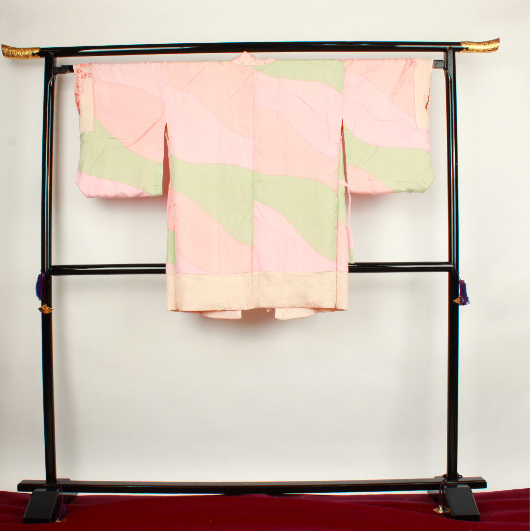 道中着 身丈90.5cm 裄丈63.5cm 曙色 花模様 正絹 Sランク 袷 ピンク系 1117000372913