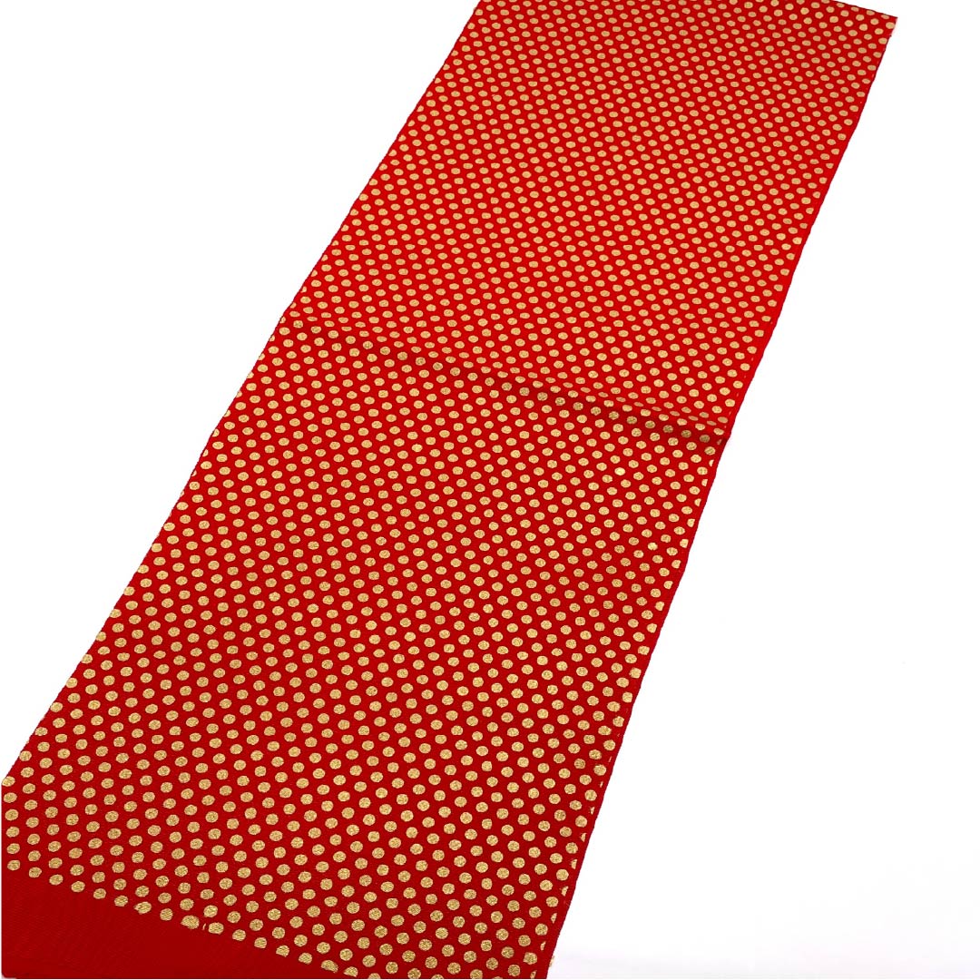 Obiage, pure silk, semi-formal, Torukoakairo (red), dots, reversible, casual, length 172cm, width 27cm, S rank, red, 1136000402912