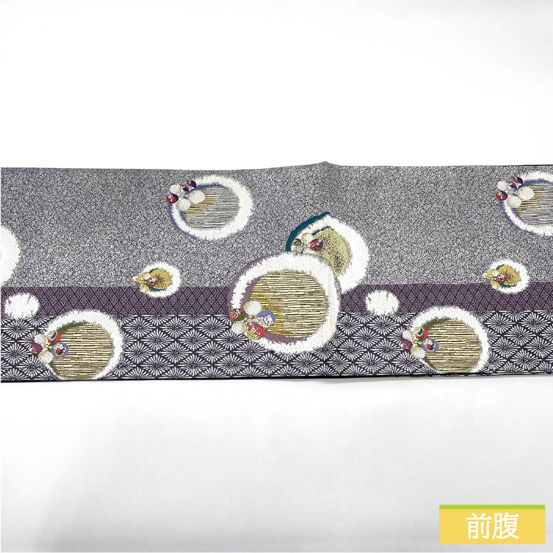 袋帯 正絹 Sランク 銀愁綾錦 留袖用 梅鉢 帯丈454cm 六通 フォーマル 銀系 1123015962422