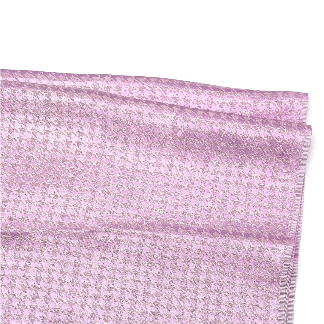 帯揚げ 正絹 セミフォーマル 浅紅藤色(あさべにふじいろ) 千鳥格子 金通し カジュアル 長さ約188cm 幅約30cm Sランク ピンク系 1136000392913