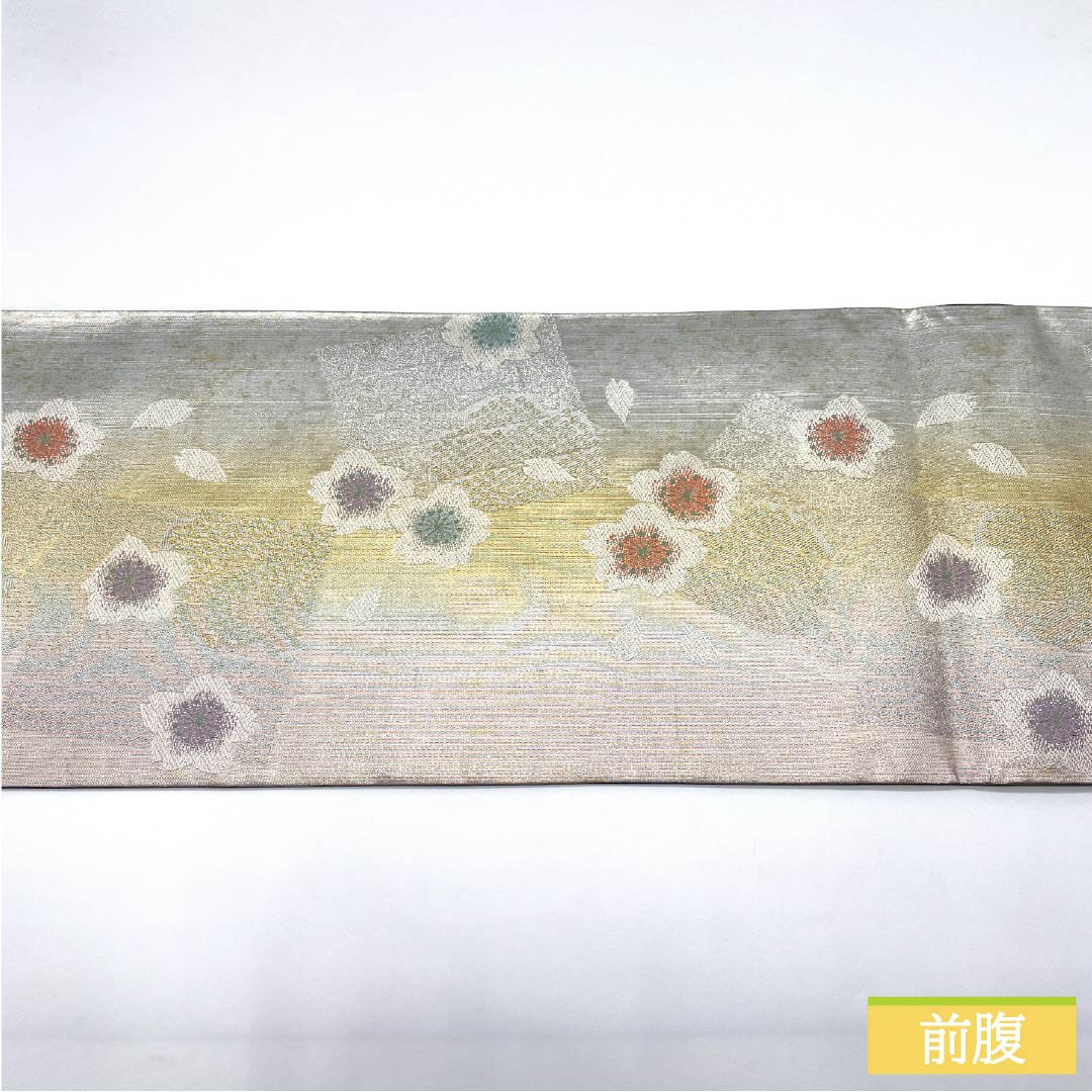 Genjikoh Sakura Silk Obi Length 434cm S Rank Six-way Formal Gradient 1123013402399