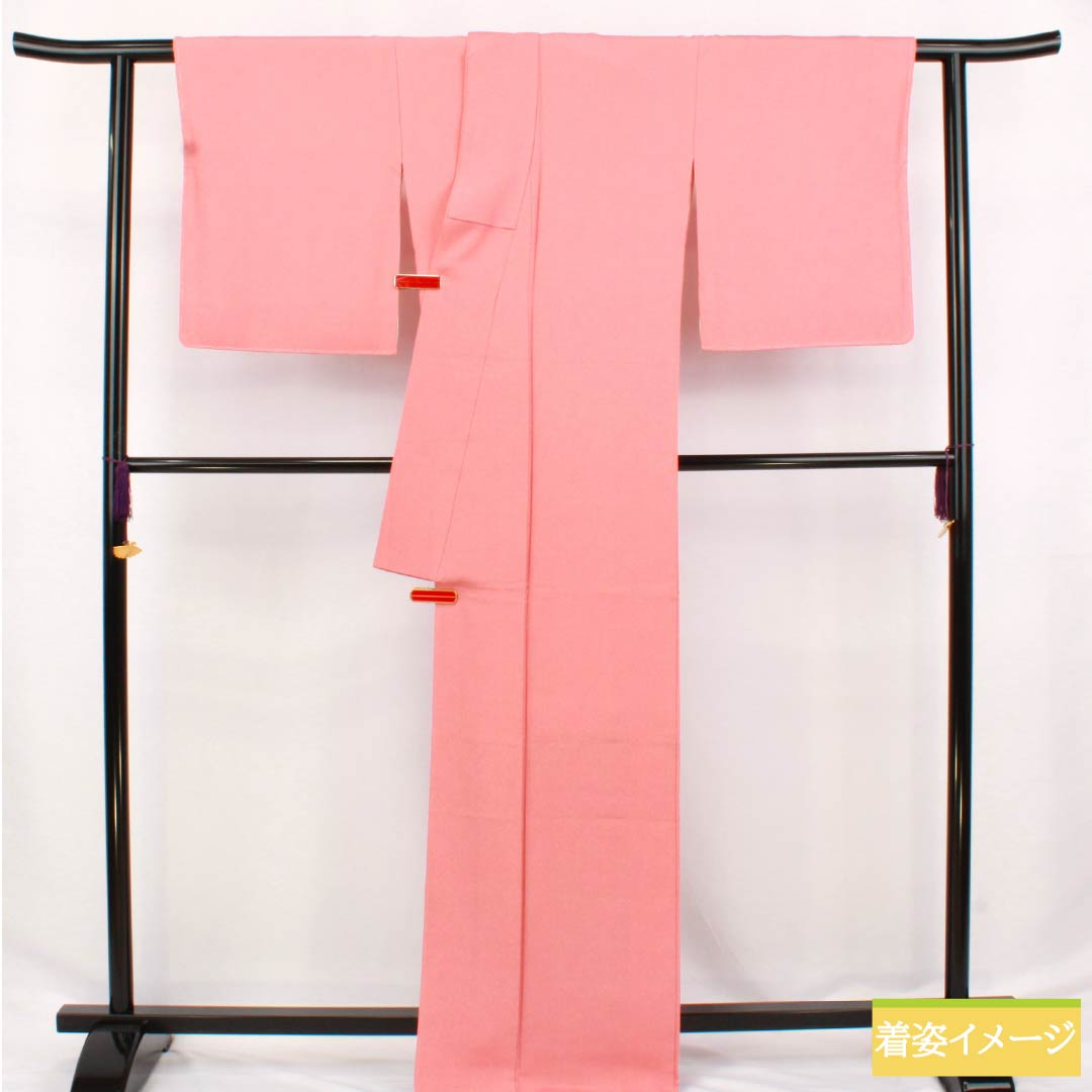 Komon silk S-rank kimono, length 166.5cm, sleeve length 68cm, lined, plum-colored Edo komon, shark print, stencil dyed, pink, product number 1115006622513