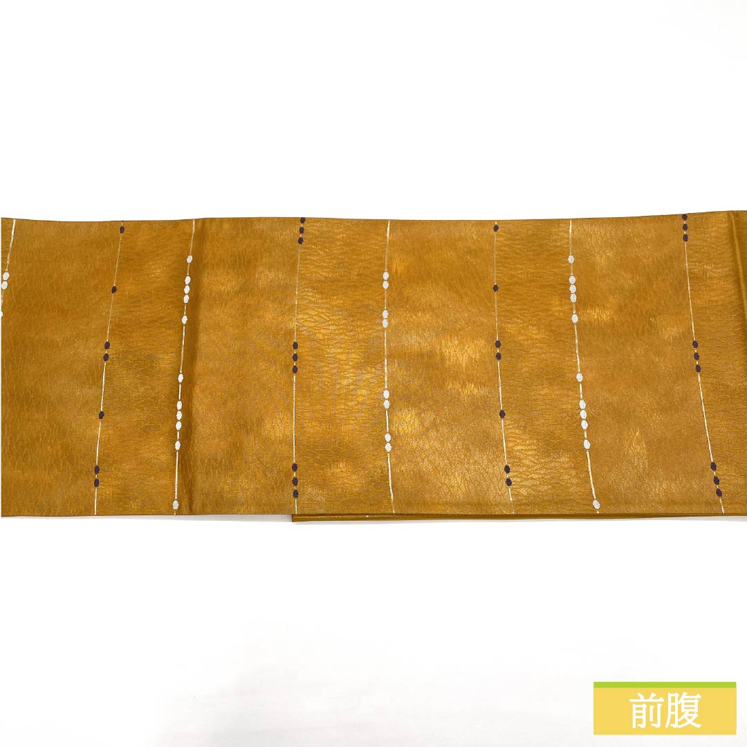 (Kyobukuro obi) Nagoya obi, genuine silk, A rank, fox color (light brown), Kyobukuro obi, abstract pattern, obi length 370cm, Rokutsu, semi-formal, brown family, 1124011363314, open tailoring