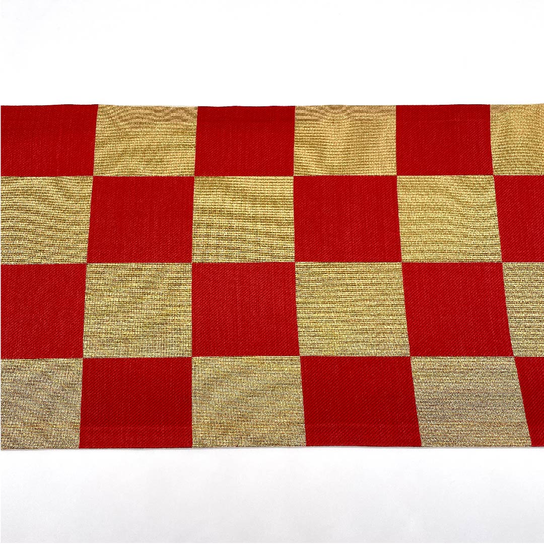 袋帯 金色 振袖用 市松 帯丈440cm 正絹 Sランク 六通 フォーマル 金系 1123006252321