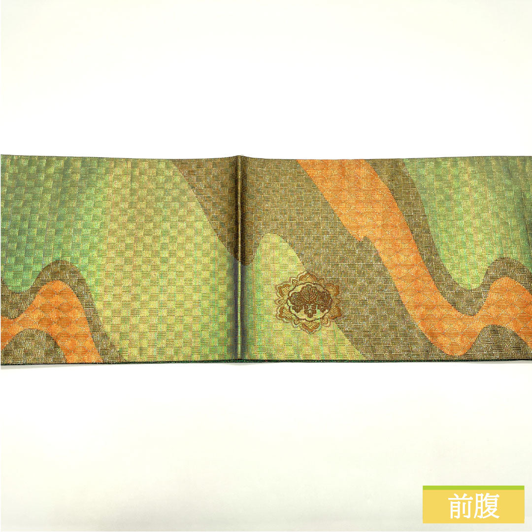 袋帯 正絹 Sランク 刺繍 西陣織 五三桐 流水 玉虫 帯丈440cm ポイント柄 セミフォーマル グラデーション系 1123016692399