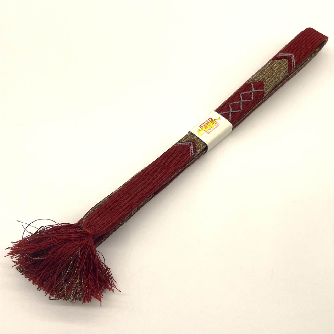 帯締め 正絹 四分紐 牛血紅色(ぎゅうけつこういろ) 矢羽根 長さ約159cm 幅約1.5cm カジュアル Sランク 茶系 1135003112314