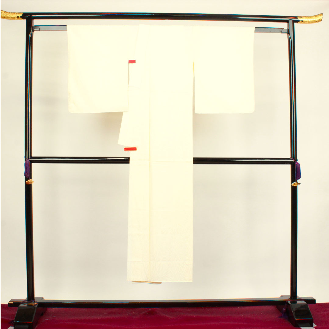 長襦袢 正絹 身丈142cm 裄丈66.5cm 袷 フォーマル 菊 Sランク クリーム系 1129000472615