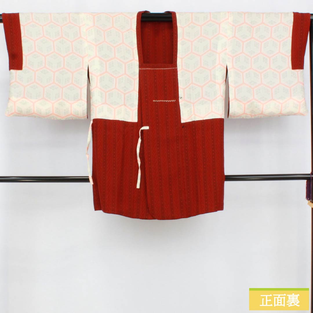 道行コート 正絹 Sランク 身丈81cm 裄丈63.5cm 紅樺色(べにかばいろ) 吉原つなぎ 袷 赤系 1117001202912