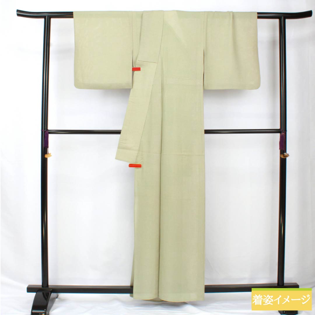 Summer pure silk komon, length 160.5cm, sleeve length 63cm, Longquan celadon glaze color (Longquan Chin Two-You Color), Edo komon, shark komon, sewn crest, silk, S rank, green, 1132002082419