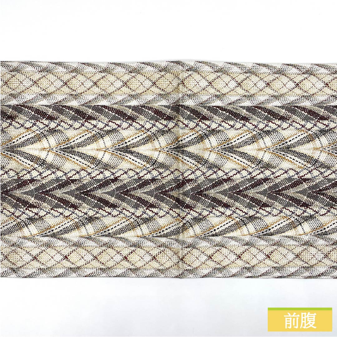 袋帯 正絹 ひなや謹製 西陣織 組織り 抽象模様 帯丈452cm Sランク 全通 セミフォーマル グラデーション系 1123012612499