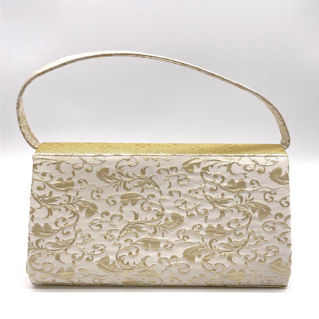 和装バック フォーマル 真珠色(しんじゅいろ) 留袖用 古典柄 菱 白系 Bランク 113900039411