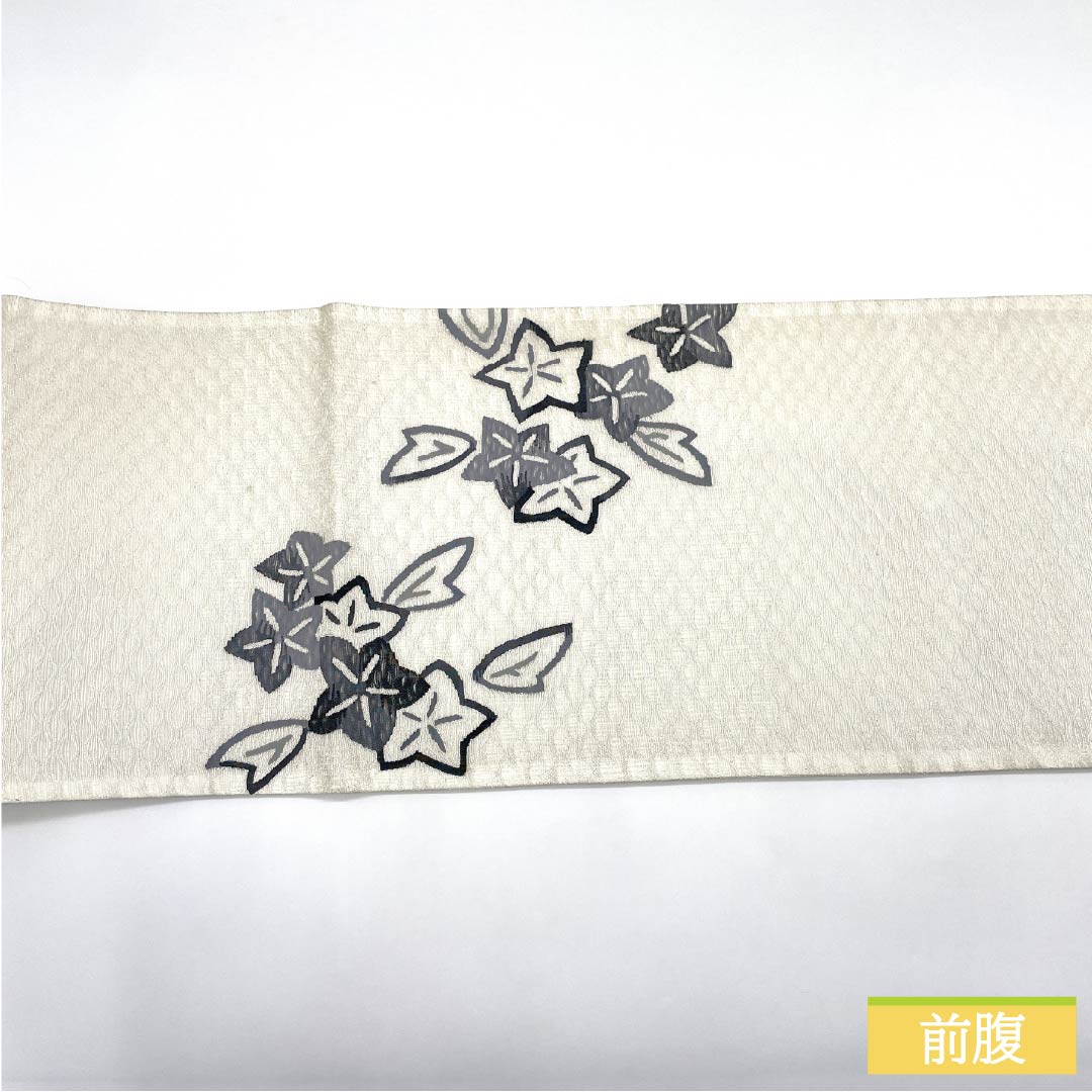 袋帯 正絹 桔梗 夏帯 帯丈444cm Sランク ポイント柄 カジュアル 白系 1123014662311