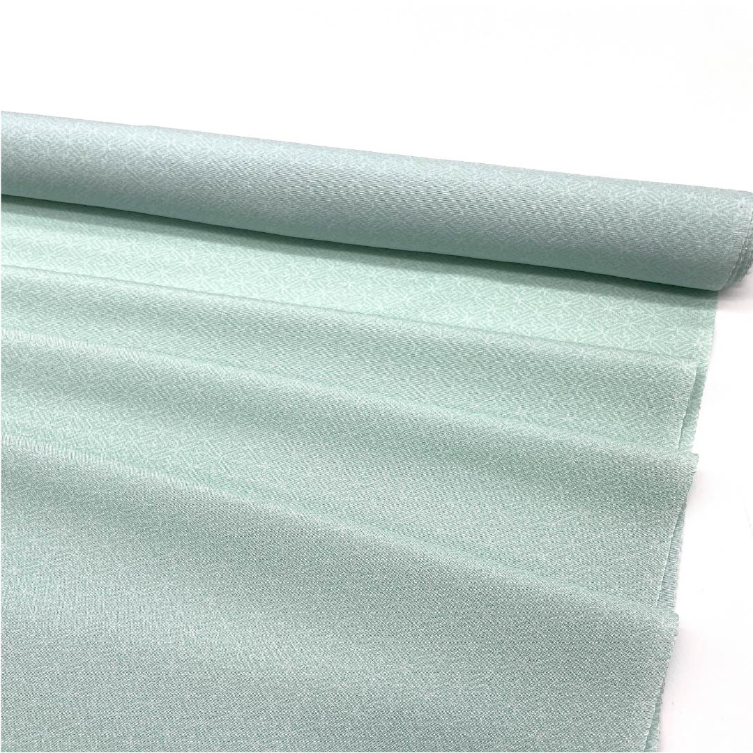 反物 小紋 正絹 秘色(ひそく) 丹後ちりめん 北斎模様 万字菱 NEWランク 緑系 1130001151919