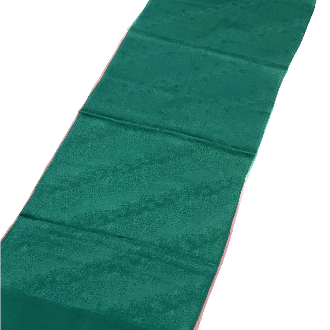 Obiage, pure silk, semi-formal, blue, red, small cherry blossom, classic pattern, length 176cm, width 29cm, S rank, green, 1136000532919