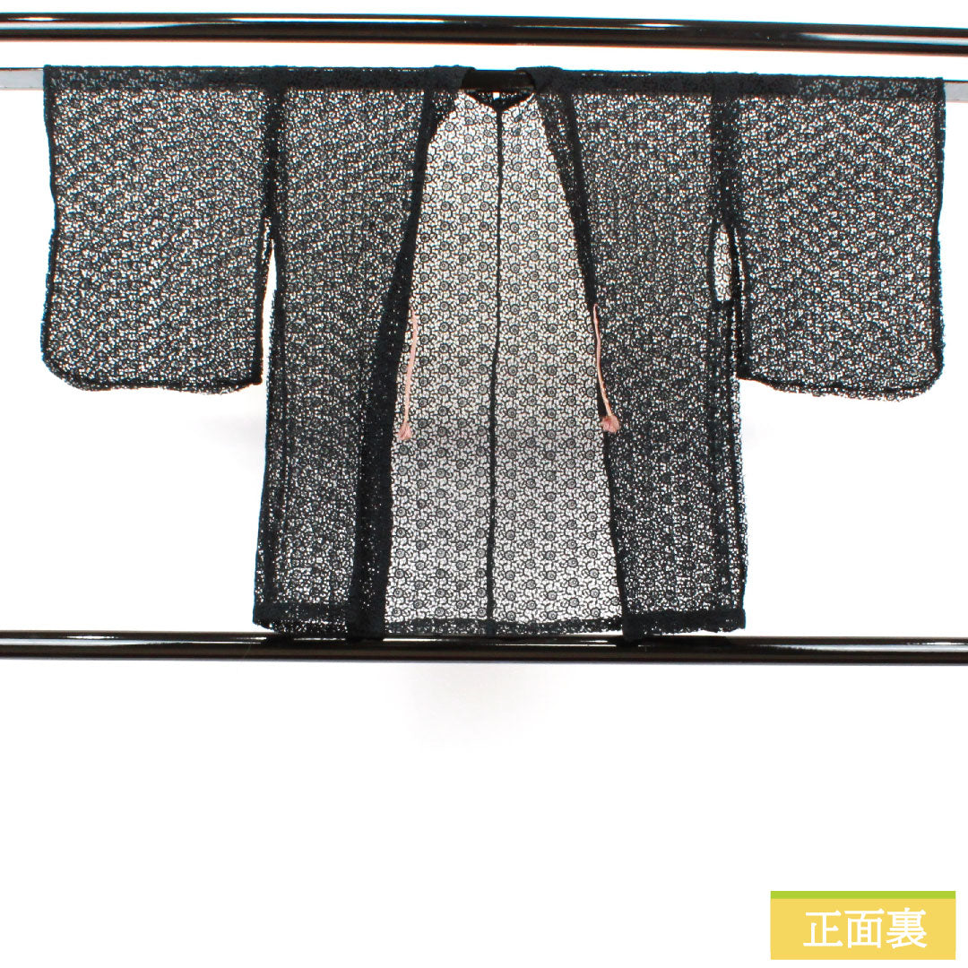 Haori (cotton kimono) Length 74cm Sleeve length 62cm Lace Abstract pattern S rank Single layer Black 1117000752910