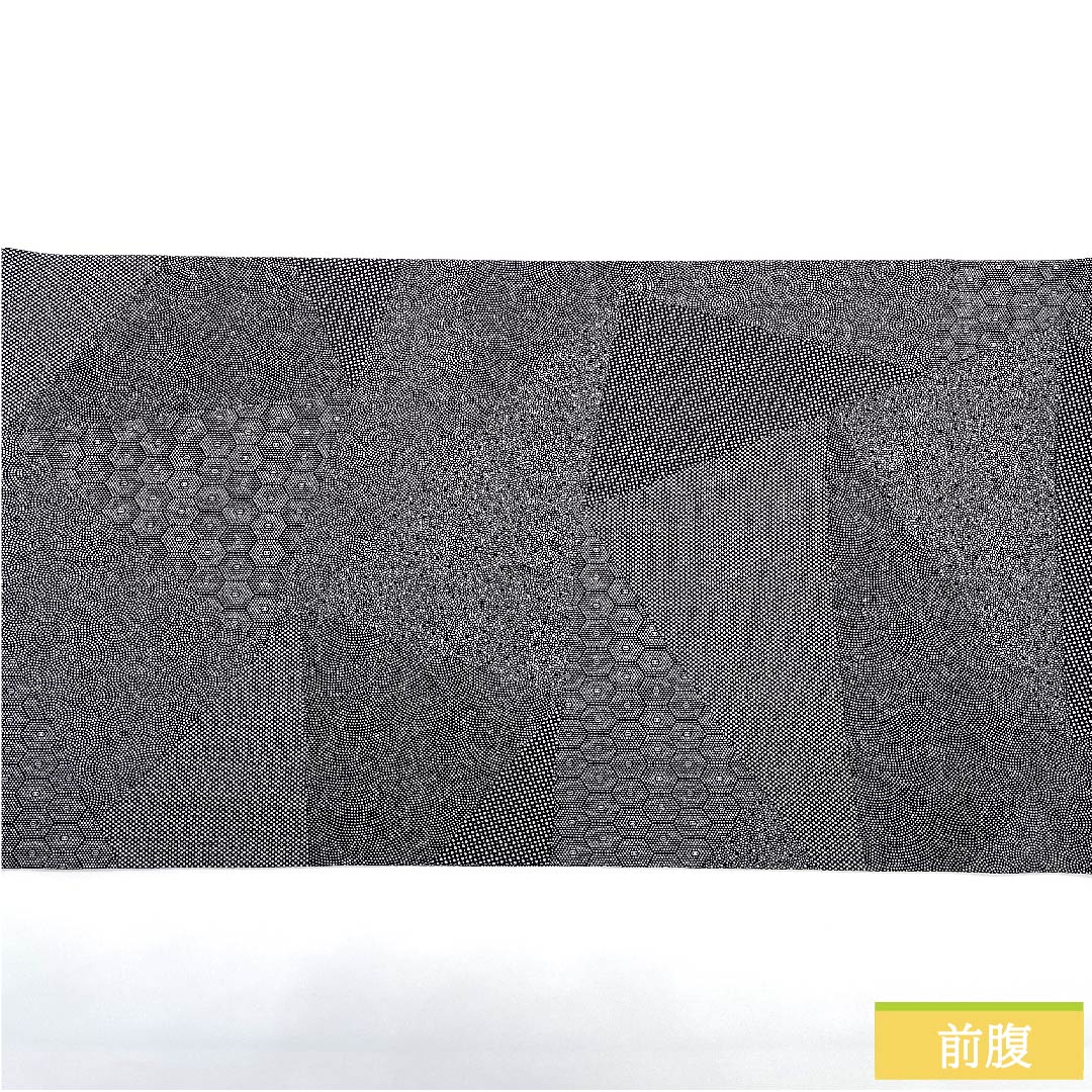 Nagoya obi, black, Edo komon pattern, cut-inlay style, gourd, cloud pattern, obi length 424cm, pure silk, S rank, point pattern, casual, black, 1124005742310, open style