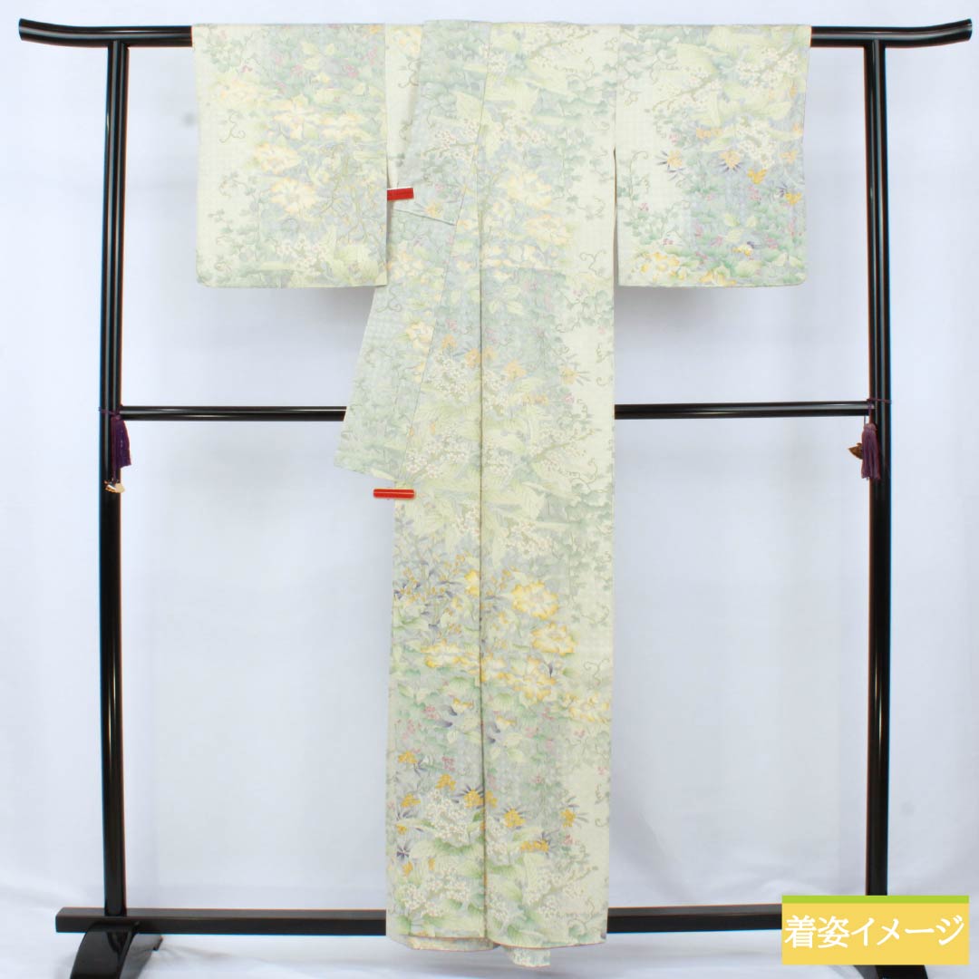 訪問着 正絹 Aランク 袷 身丈155.5cm 裄丈64.5cm 総花 グラデーション系 1112006143399