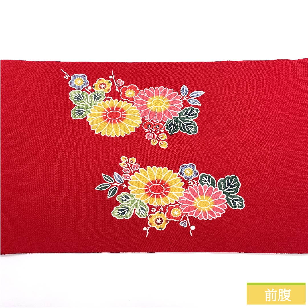 Nagoya obi, Turkish red, stencil dyeing, Kyoto Bingata, flower basket, obi length 368cm, pure silk, A rank, point pattern, casual, red, 1124005693312, open style