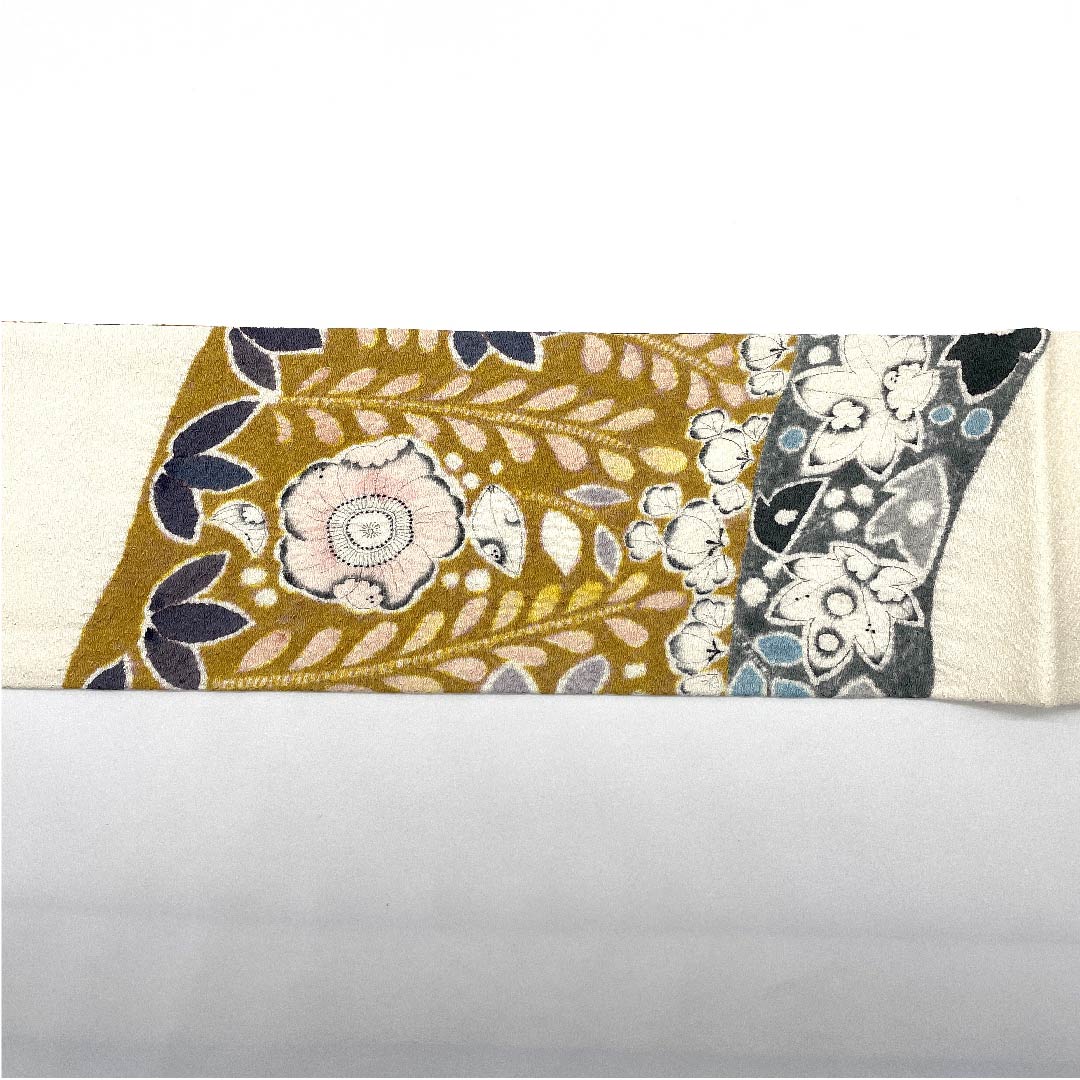 名古屋帯 素色 辻ヶ花模様 古典柄 帯丈378cm 正絹 Sランク ポイント柄 セミフォーマル 白系 1124005042311 名古屋仕立て