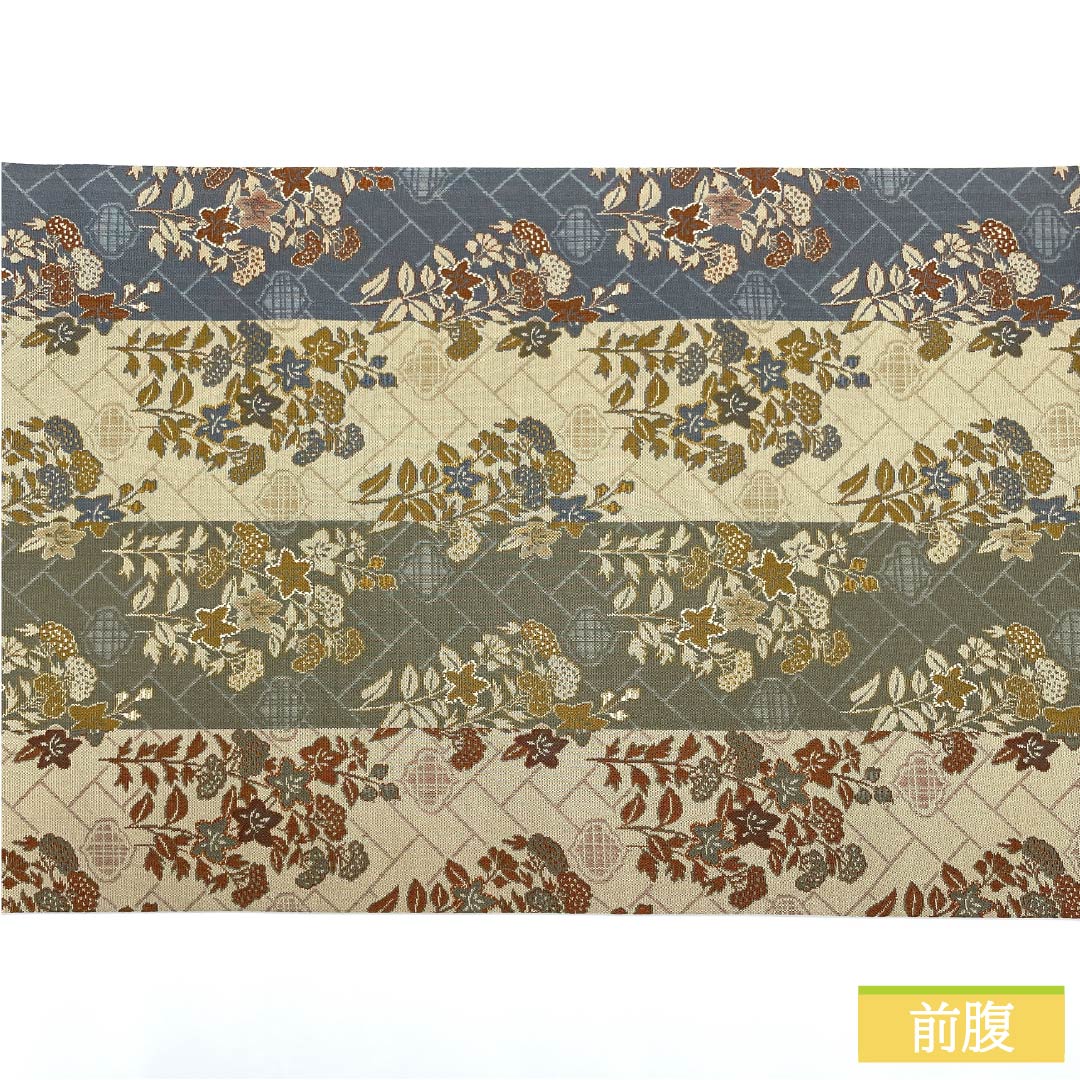 袋帯 正絹 蕎麦切色(そばきりいろ) 花模様 檜垣 京袋帯 帯丈372cm Sランク 全通 カジュアル ベージュ系 1123012792325