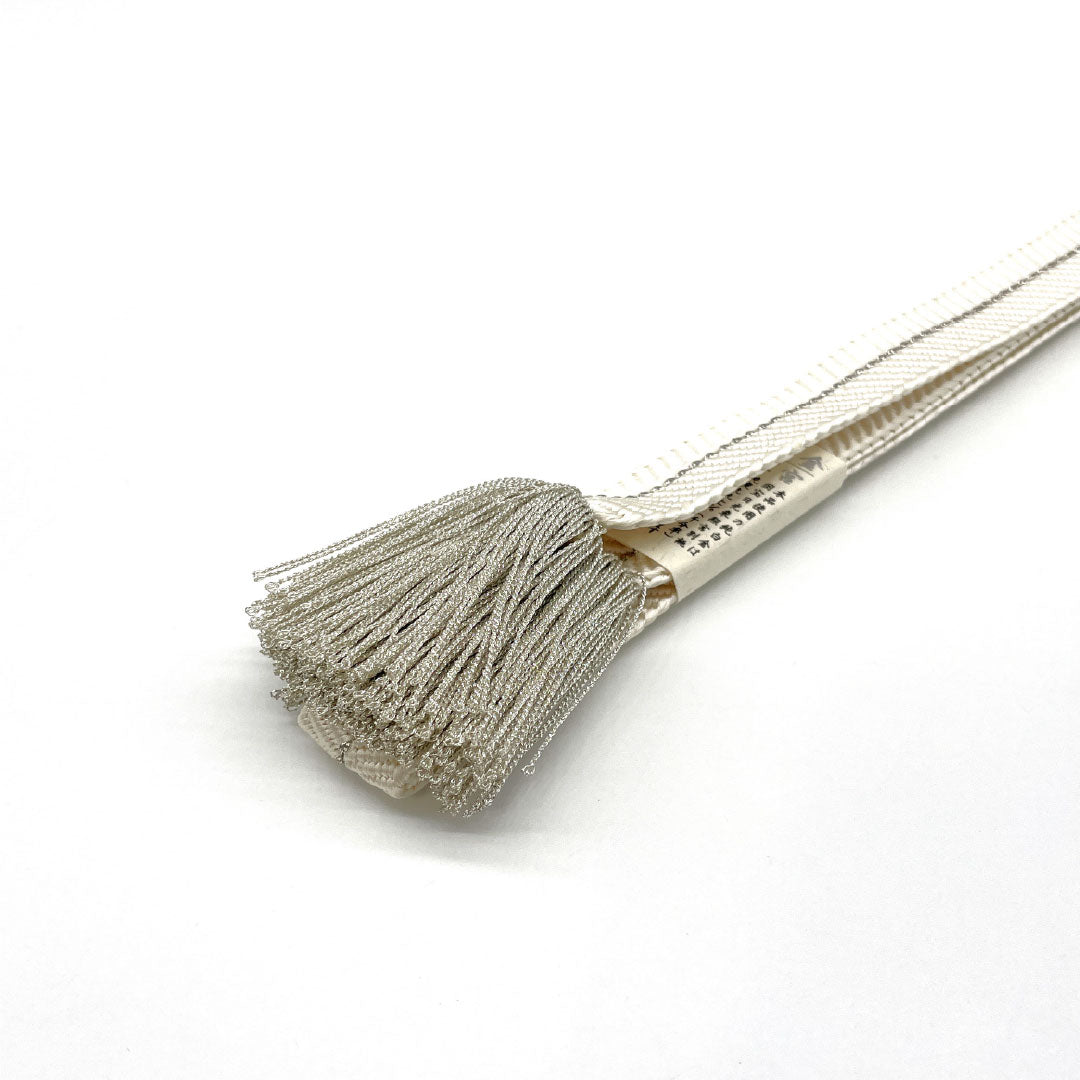 (新品)帯締め 正絹 NEWランク 白色(しろいろ) 純白金糸 廣澤白鳳 譽田屋源兵衛 長さ約162cm 幅約1.9cm フォーマル 白系 1135005261311
