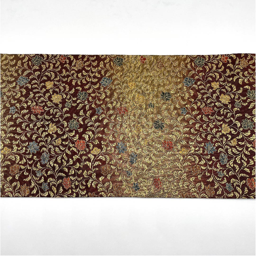 袋帯 御寮織 花唐草 紋屋井関 帯丈448cm 正絹 Sランク 六通 セミフォーマル 金系 1123006772321