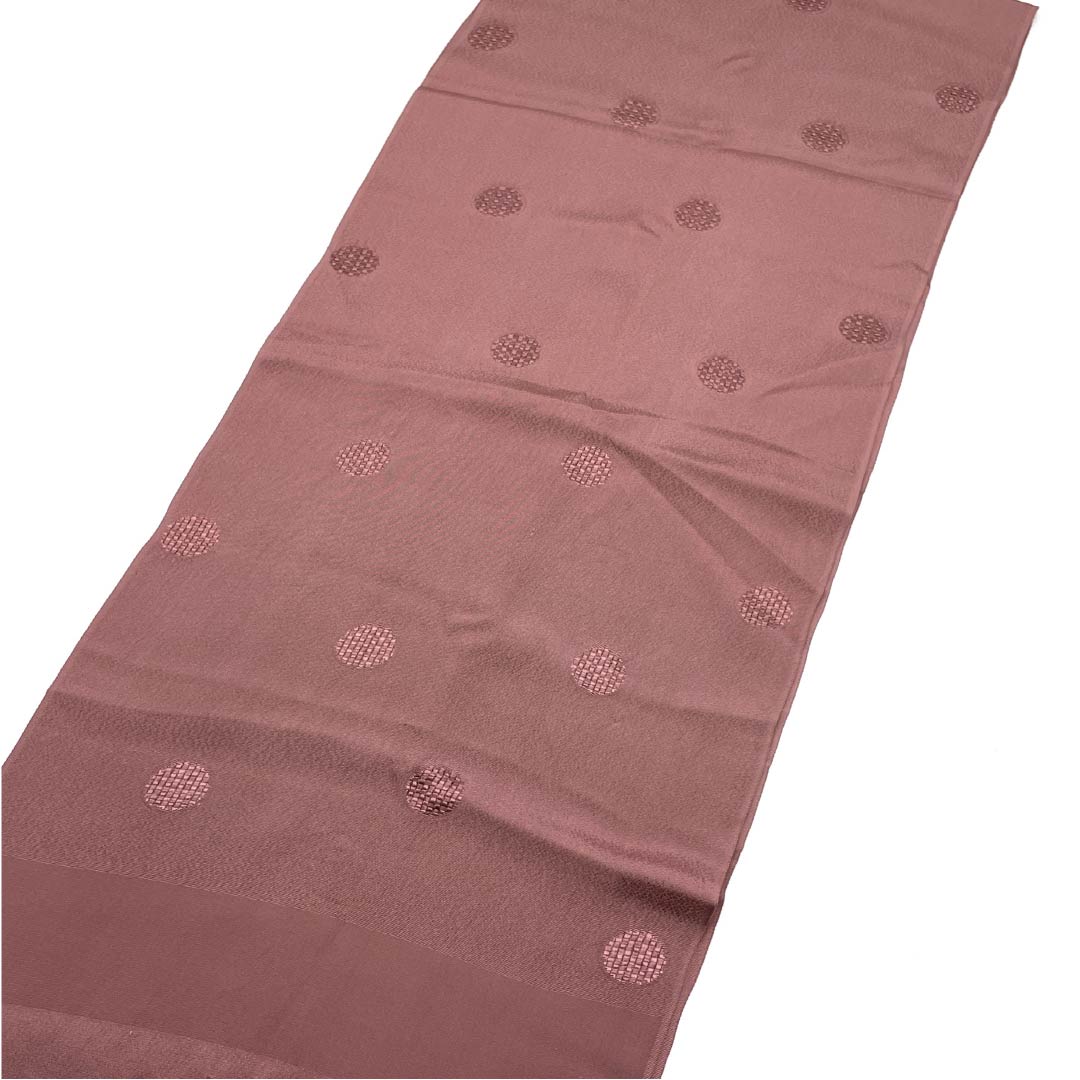 Obiage, pure silk, casual, light purple, dots, circles, classic pattern, length 172cm, width 30.5cm, S rank, brown, 1136000512914