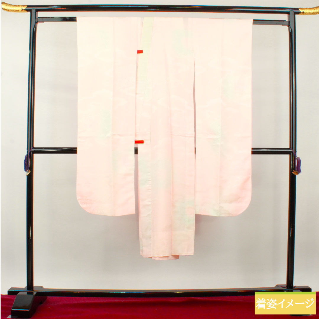 Nagajuban (long undergarment) Polyester Length 134.5cm Sleeve length 66cm Single layer For long-sleeved kimono Blurred dye B rank Pink 1129000644413