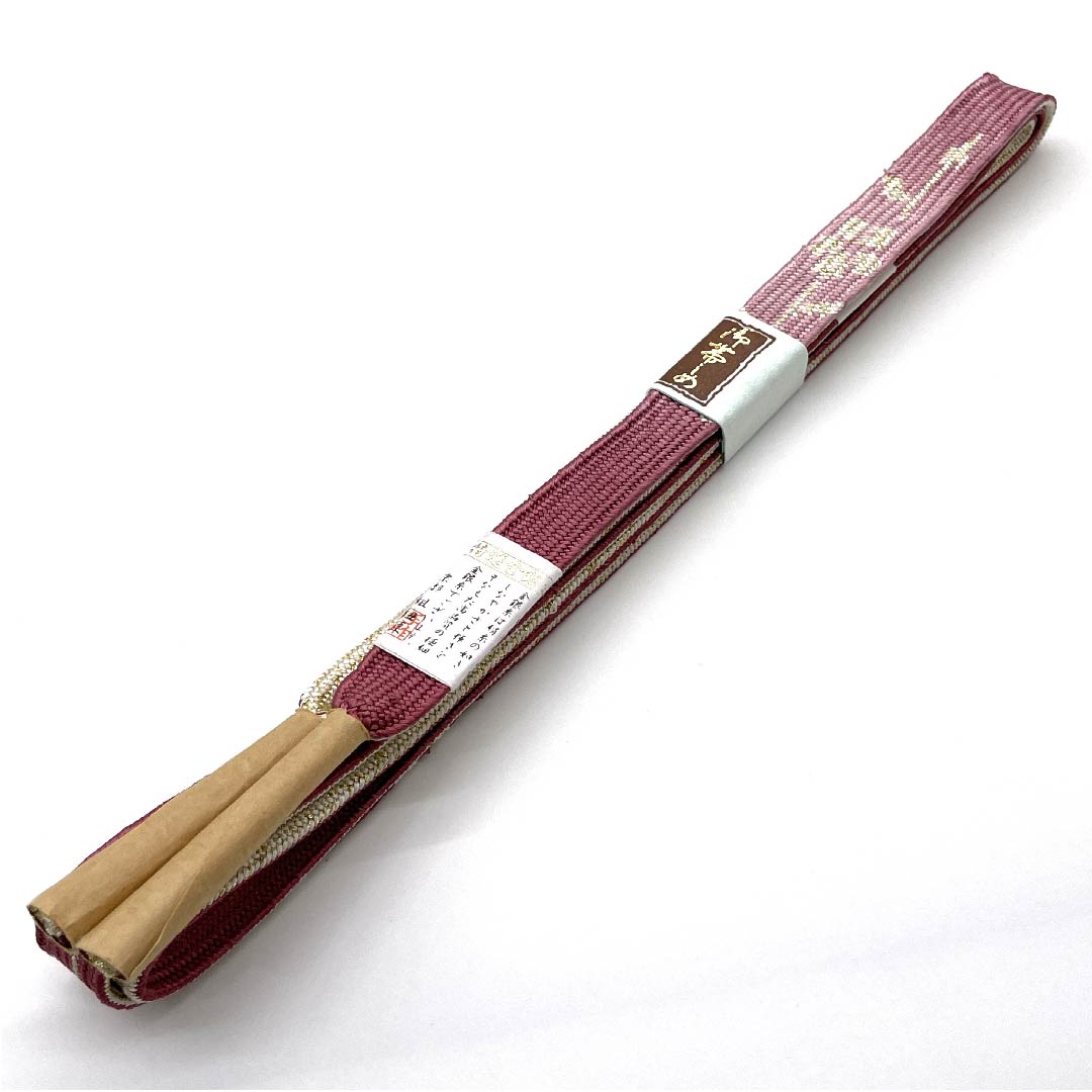 (New old stock) Obijime (belt sash) made of pure silk, quarter-length cord, all crimson, made with specially selected gold and silver thread, new old stock, length approx. 162cm, width approx. 1.5cm, semi-formal, S rank, pink, 1135001522913