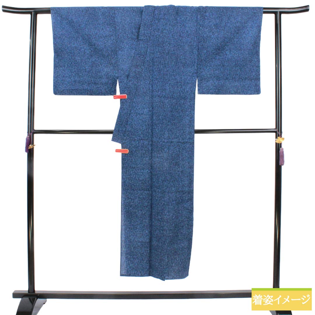メンズ浴衣 木綿 Sランク 身丈145cm 裄丈67cm 紺色(こんいろ) 抽象模様 単衣 紺系 1138001062418