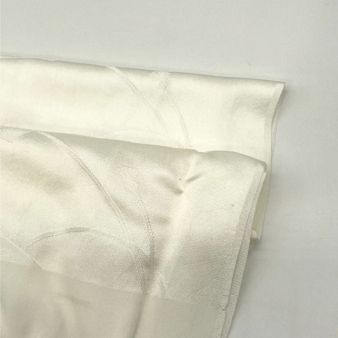 (新古品) 帯締め・帯揚げセット 正絹 NEWランク 白色(しろいろ) 留袖用 古典柄 扇 長さ約162cm 幅約1.7cm フォーマル 白系 1141000401311