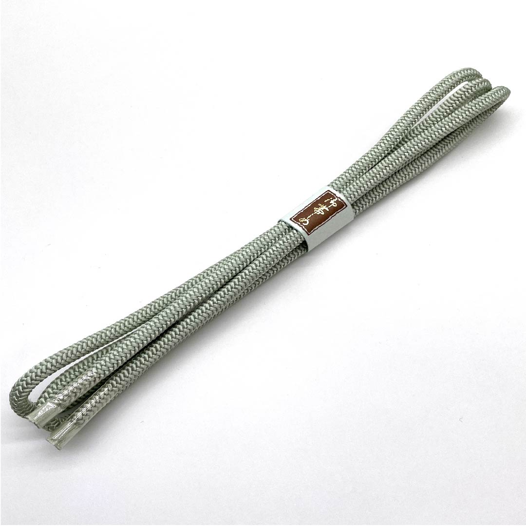 (新古品) 帯締め 正絹 四分紐 薄浅葱色(うすあさぎいろ) 丸ぐけ 新古品 長さ約153cm 幅約0.7cm カジュアル Sランク 緑系 1135001242919