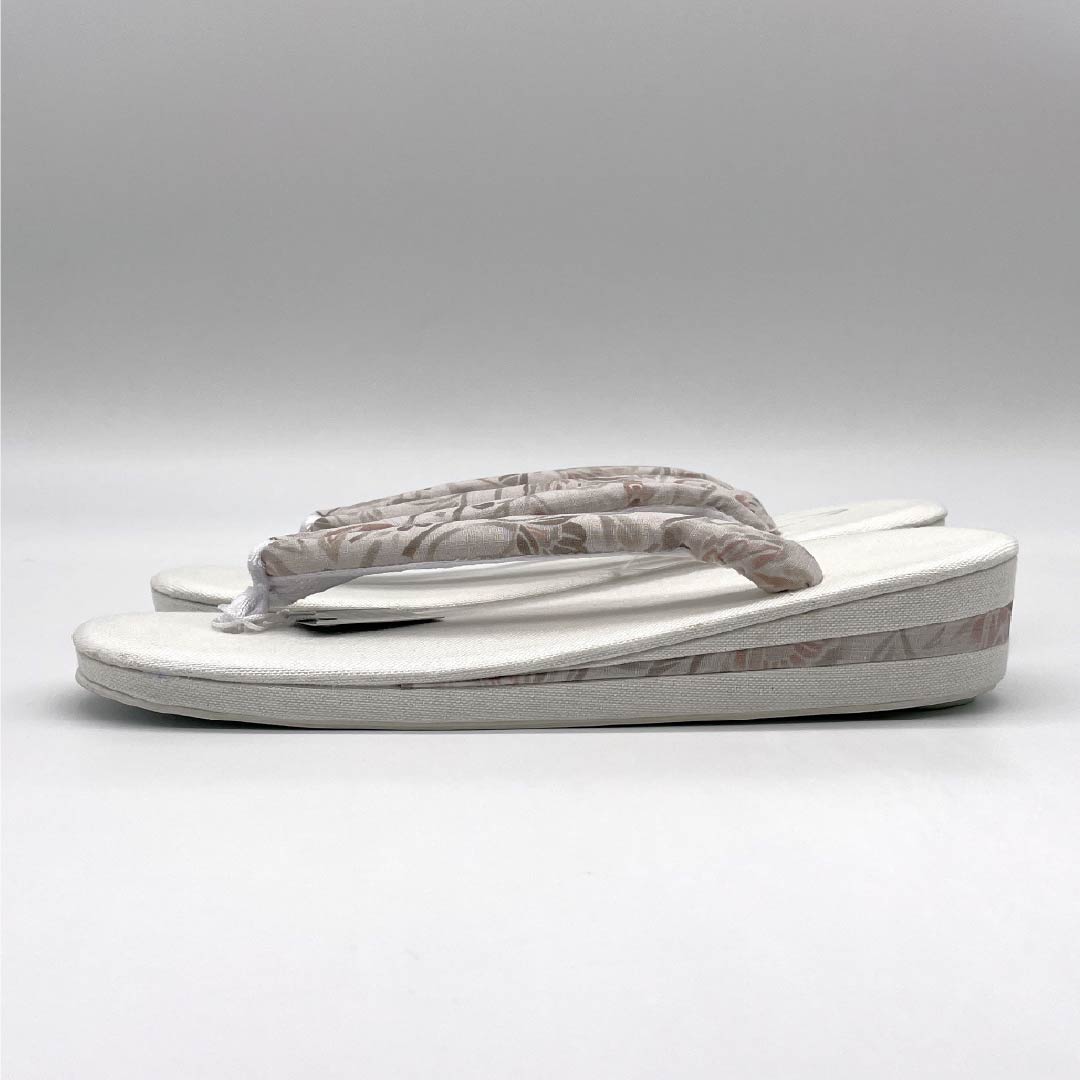 (新品)草履 亜麻 NEWランク 夏草履 亜麻草履 日本製 夏用 長さ24cm Lサイズ 白系 1122001661411