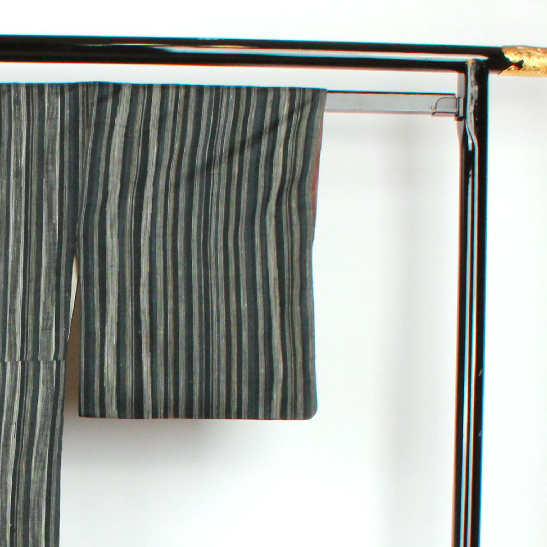 紬 身丈150cm 裄丈65cm 縞 十日町紬 正絹 Aランク 袷 グラデ 1116001833199