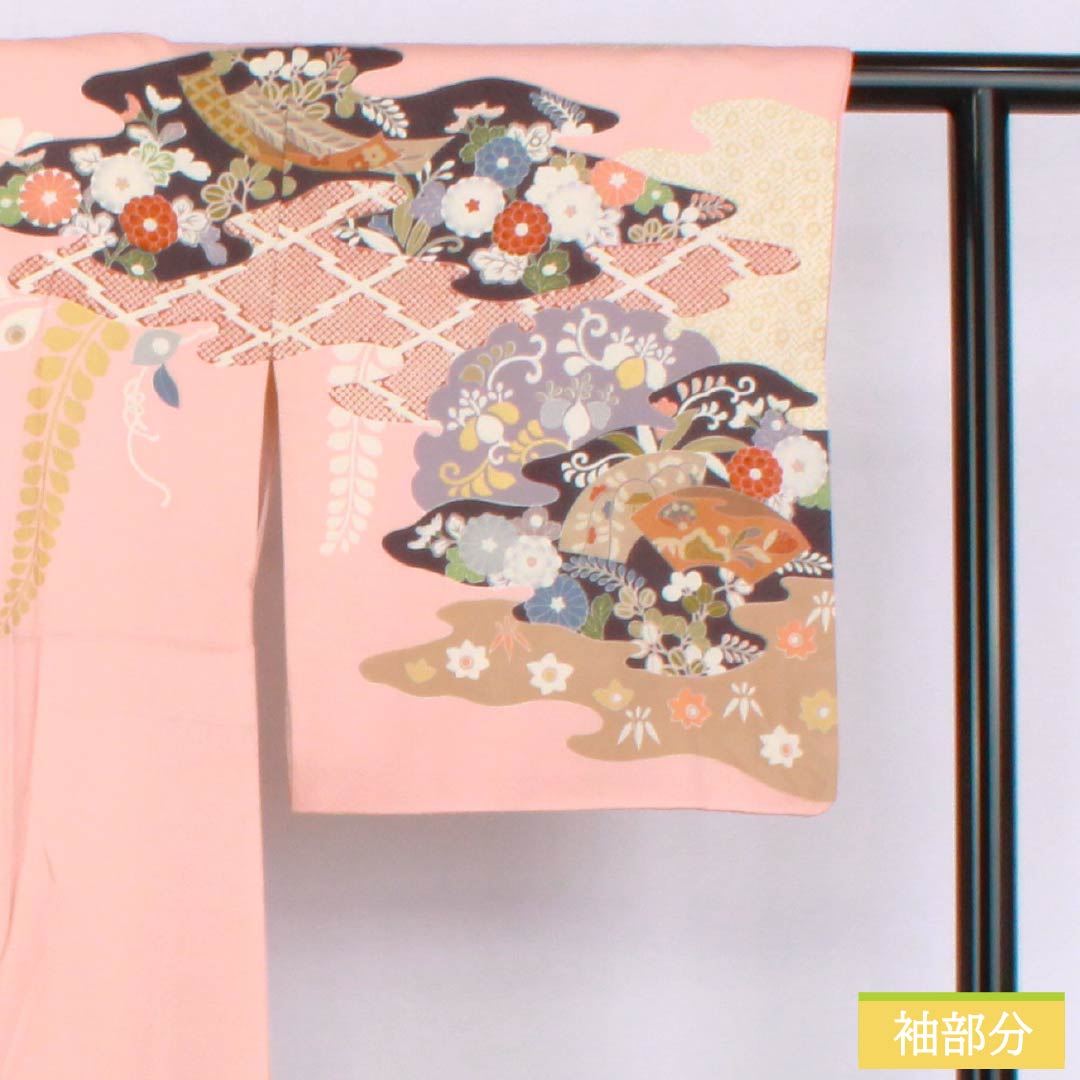 訪問着 正絹 Sランク 袷 身丈161.5cm 裄丈67.5cm 東雲色(しののめいろ) 京友禅 古典柄 吉祥文様 パールトーン加工 ピンク系 1112006732413