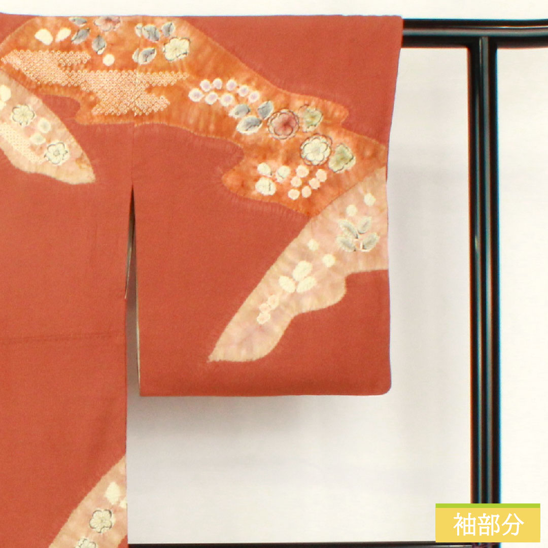 訪問着 正絹 袷 身丈154.5cm 裄丈62.5cm 雀色(すずめいろ) 京友禅 辻ヶ花 Aランク 茶系 1112005273214