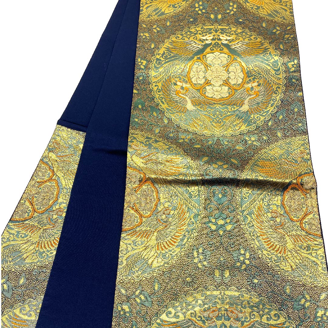 袋帯 金色 純金箔 手越本袋 宝相華 帯丈420cm 正絹 Aランク 六通 フォーマル 金系 1123003113321