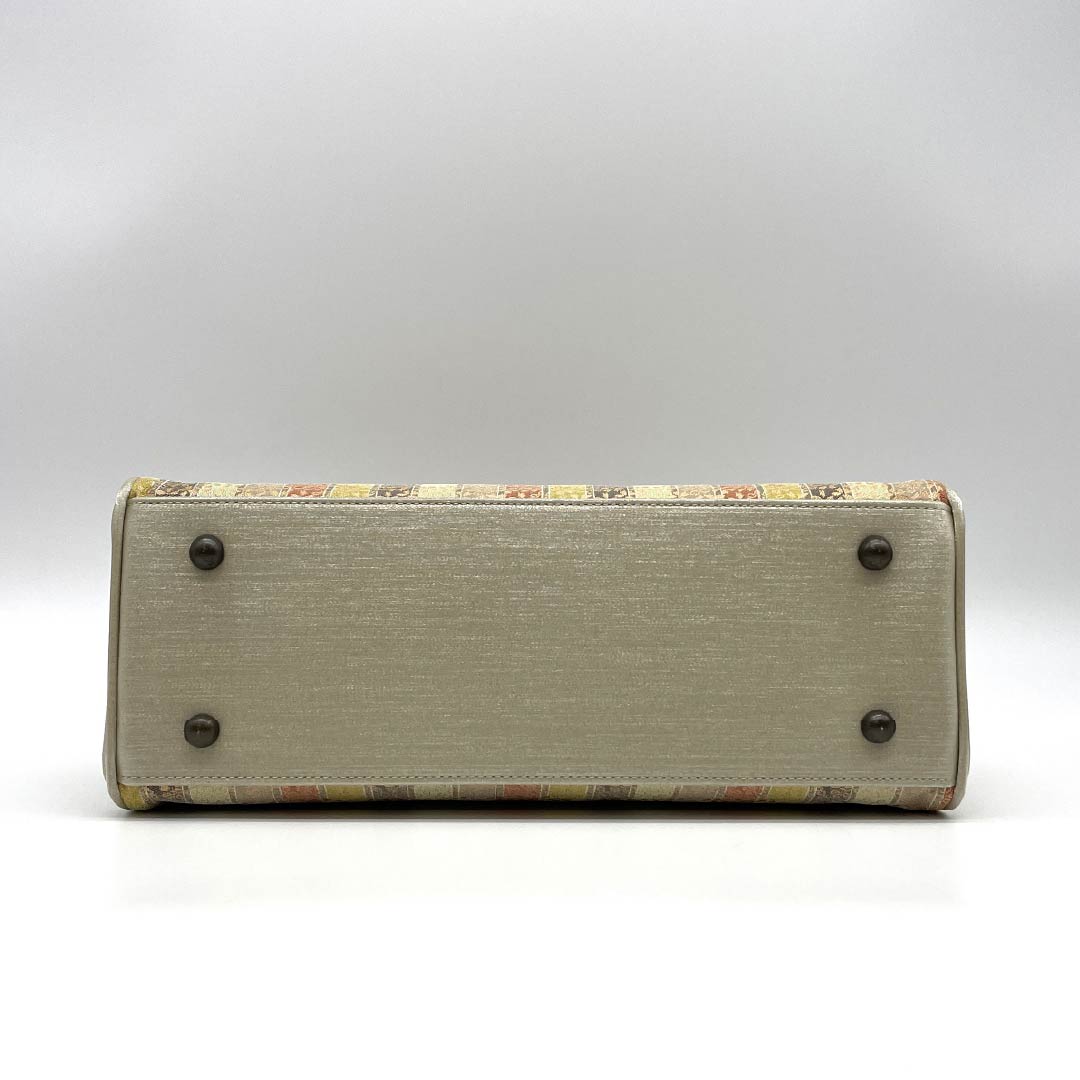 (新古品)和装バッグ セミフォーマル NEWランク 正倉院文様 利休バッグ ベージュ系 113900119125