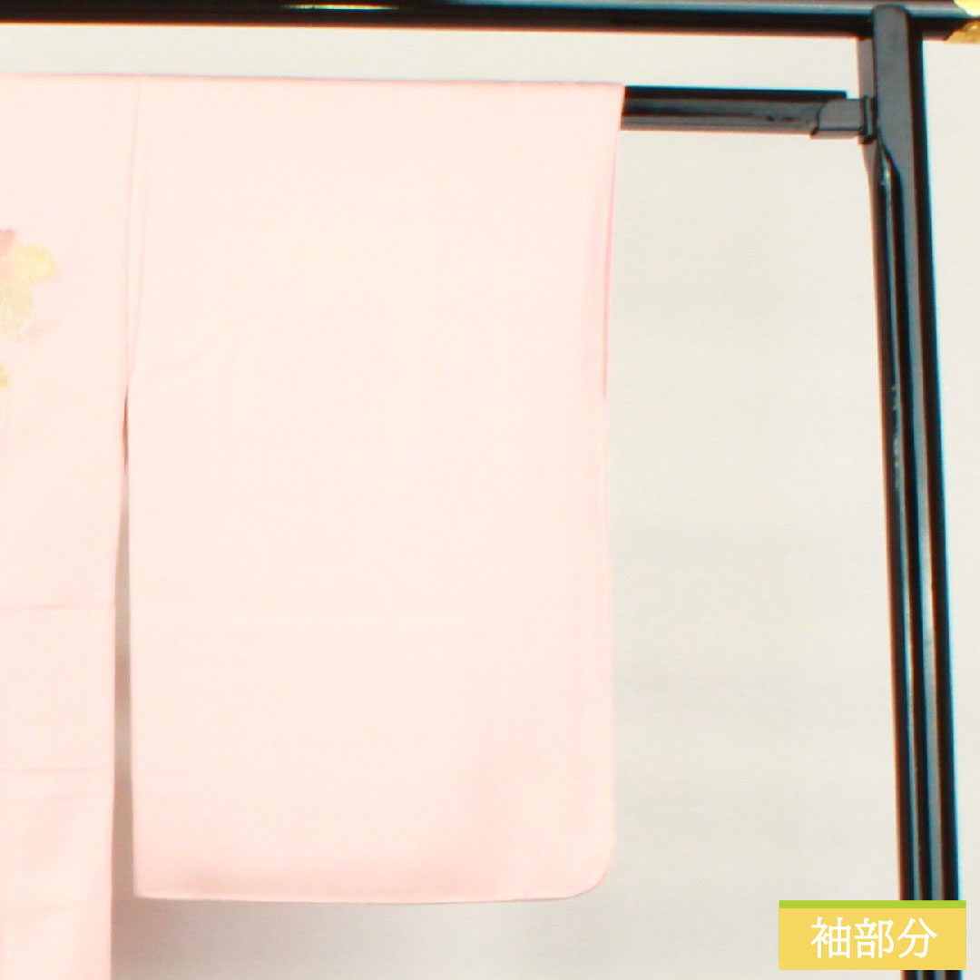 訪問着 正絹 袷 身丈152.5cm 裄丈63.5cm 曙色(あけぼのいろ) 金彩友禅 和田光正 草花模様 Sランク ピンク系 1112004782213