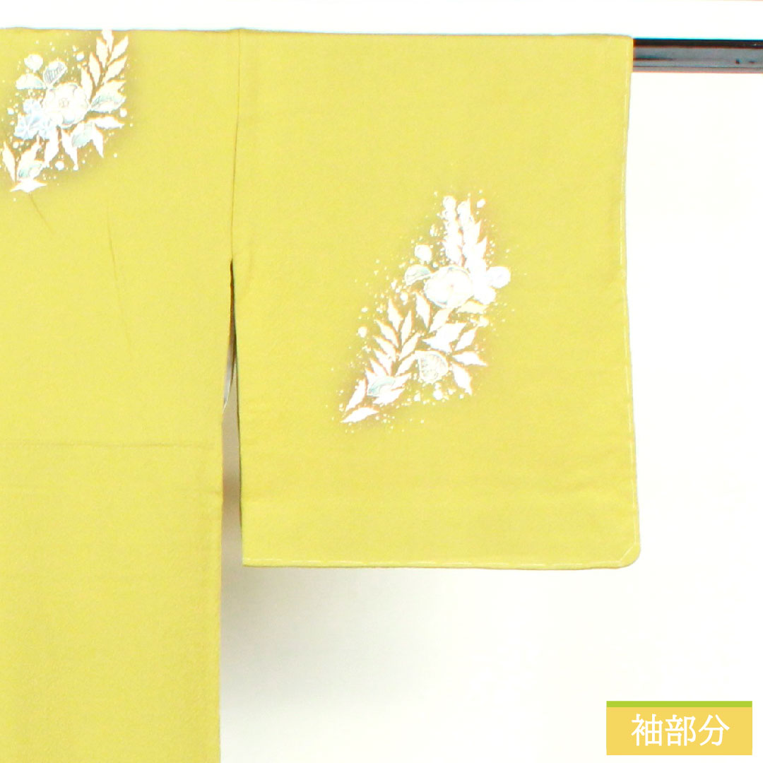 訪問着 正絹 袷 身丈161cm 裄丈68cm 若苗色(わかなえいろ) 京友禅 辻ヶ花 桐屋翠山工房謹製 しつけ糸付き 未使用品 Sランク 緑系 1112004482419