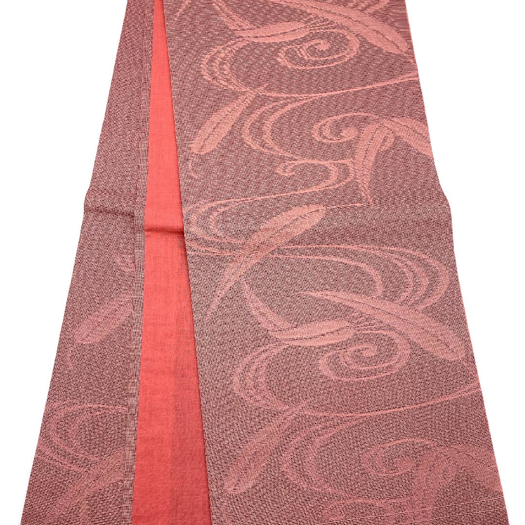 名古屋帯 浅蘇芳色 夏帯 観世流水 笹 紗 帯丈354cm 正絹 Sランク 六通 セミフォーマル ピンク系 1124004142313 開き仕立て