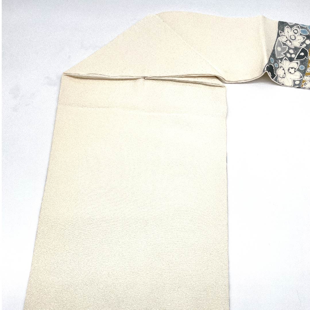 名古屋帯 素色 辻ヶ花模様 古典柄 帯丈378cm 正絹 Sランク ポイント柄 セミフォーマル 白系 1124005042311 名古屋仕立て