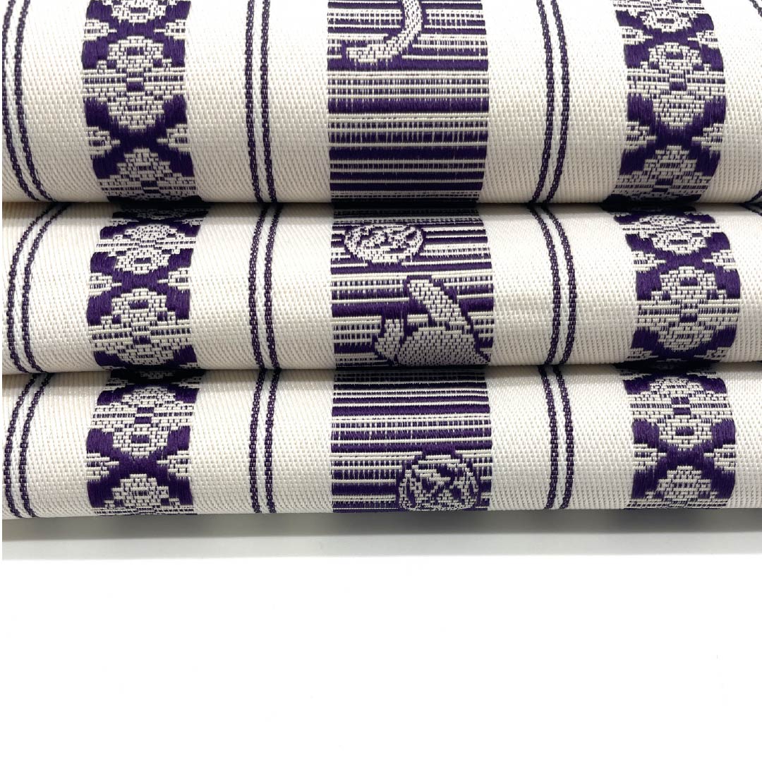 半幅帯 ポリエステル 帯丈360cm 白色(しろいろ) 博多織風 ネコ 白系 Sランク 1125001562311