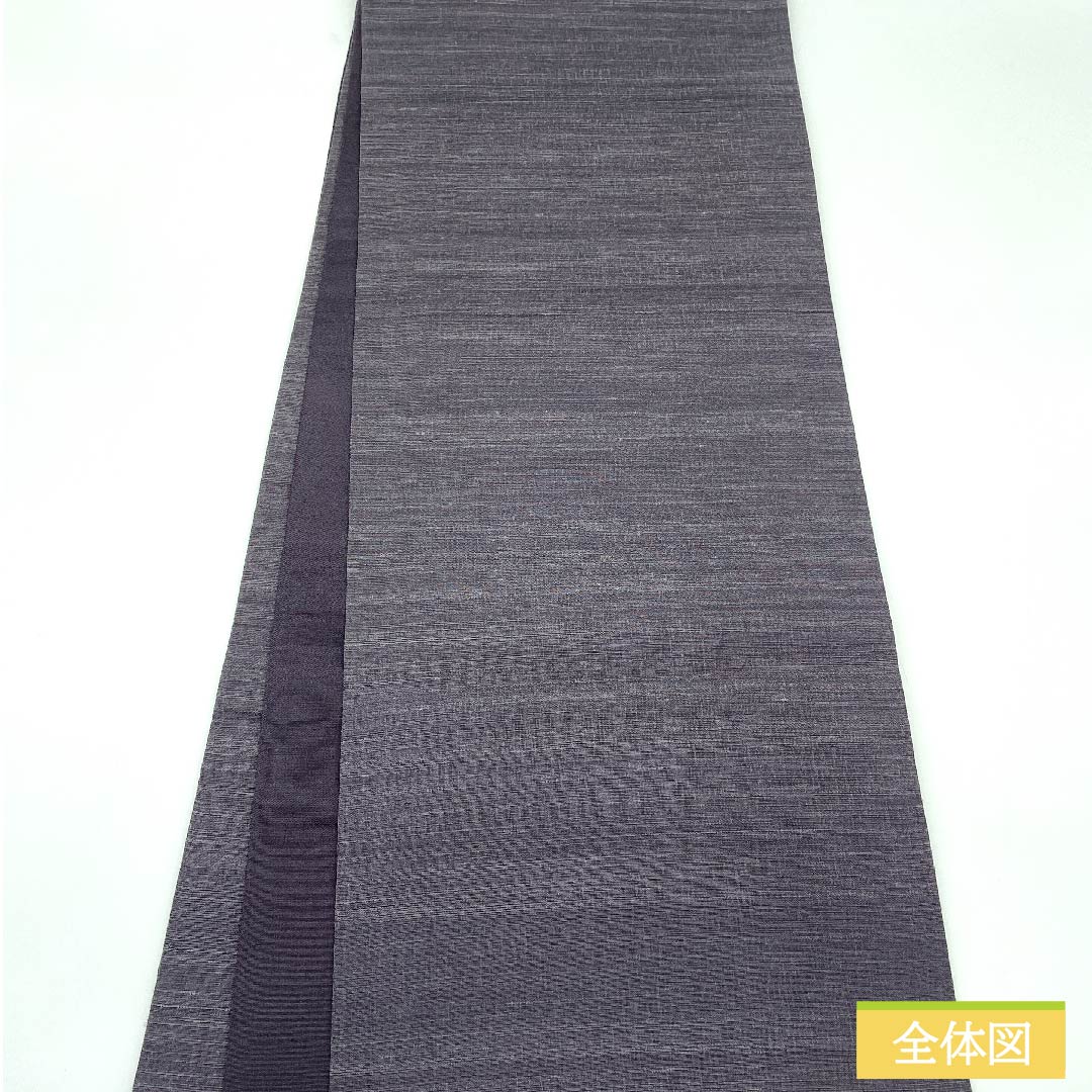 袋帯 正絹 灰紫色(はいむらさきいろ) 扇面 帯丈454cm Aランク ポイント柄 カジュアル グレー系 1123011533422