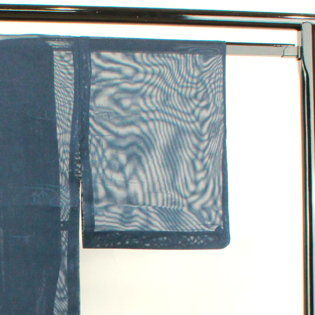 夏物 正絹 色無地 身丈155cm 裄丈65.5cm 濃紺色(のうこんいろ) 流水 紗 Sランク 紺系 1132000992318