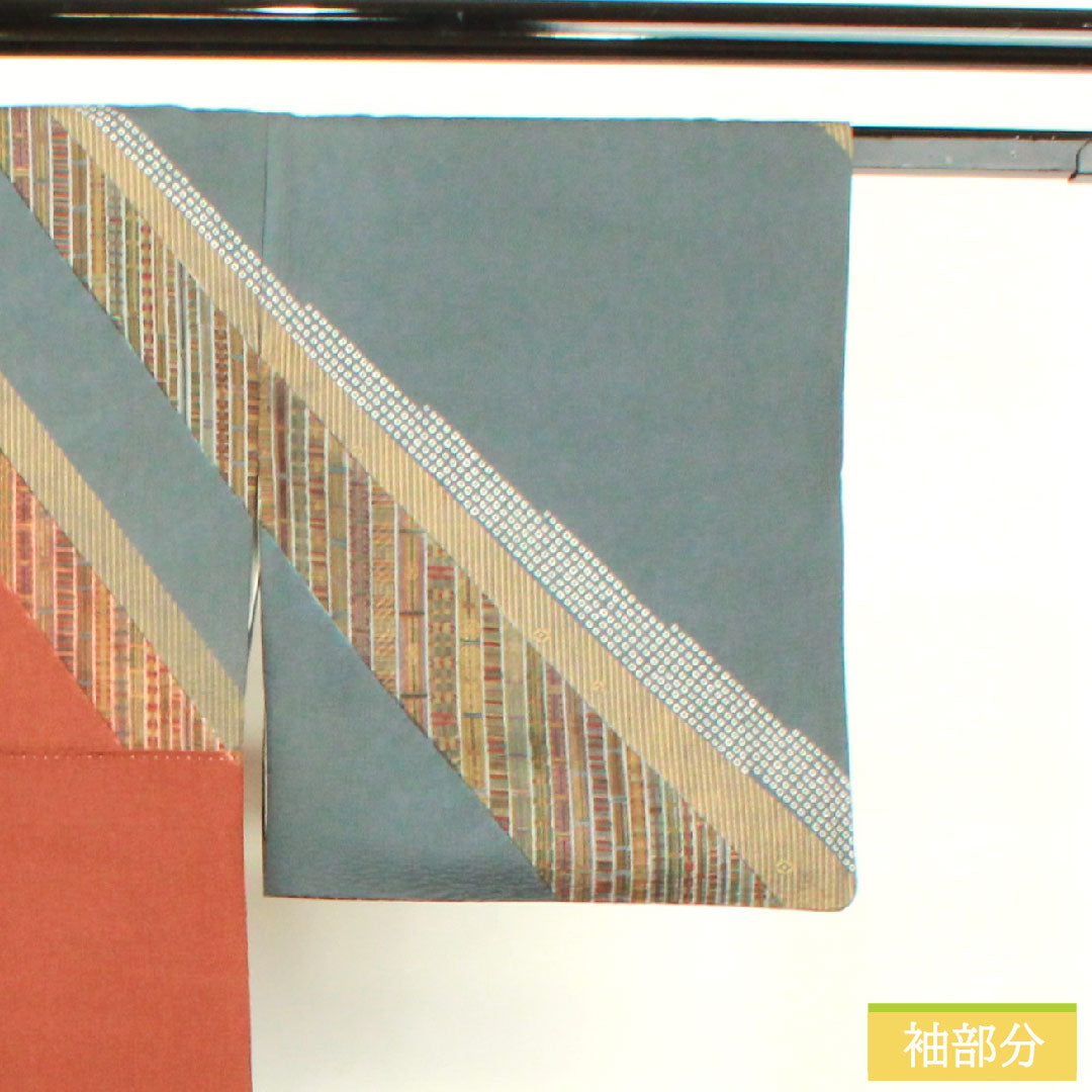 Homongi, pure silk, lined, length 159.5cm, sleeve length 67.5cm, nando-nezuiro (nandonezuiro), dark brown, Kyo-yuzen, abstract pattern, A rank, gradation style, 1112004533399