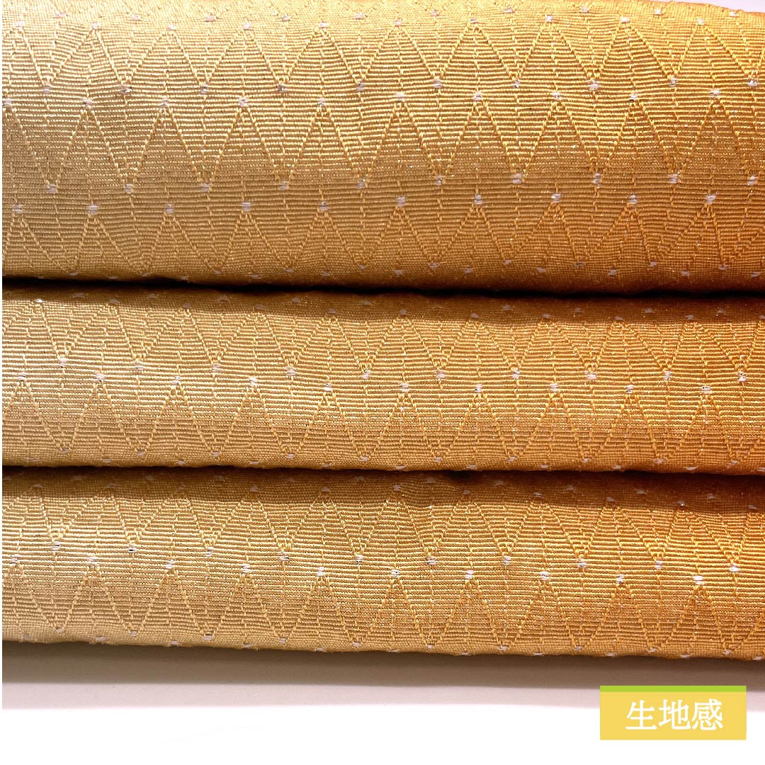 半幅帯 ポリエステル 人参色(にんじんいろ) ギザギザ模様 幾何学模様 グラデーション 帯丈396cm 橙系 Sランク 1125001152326