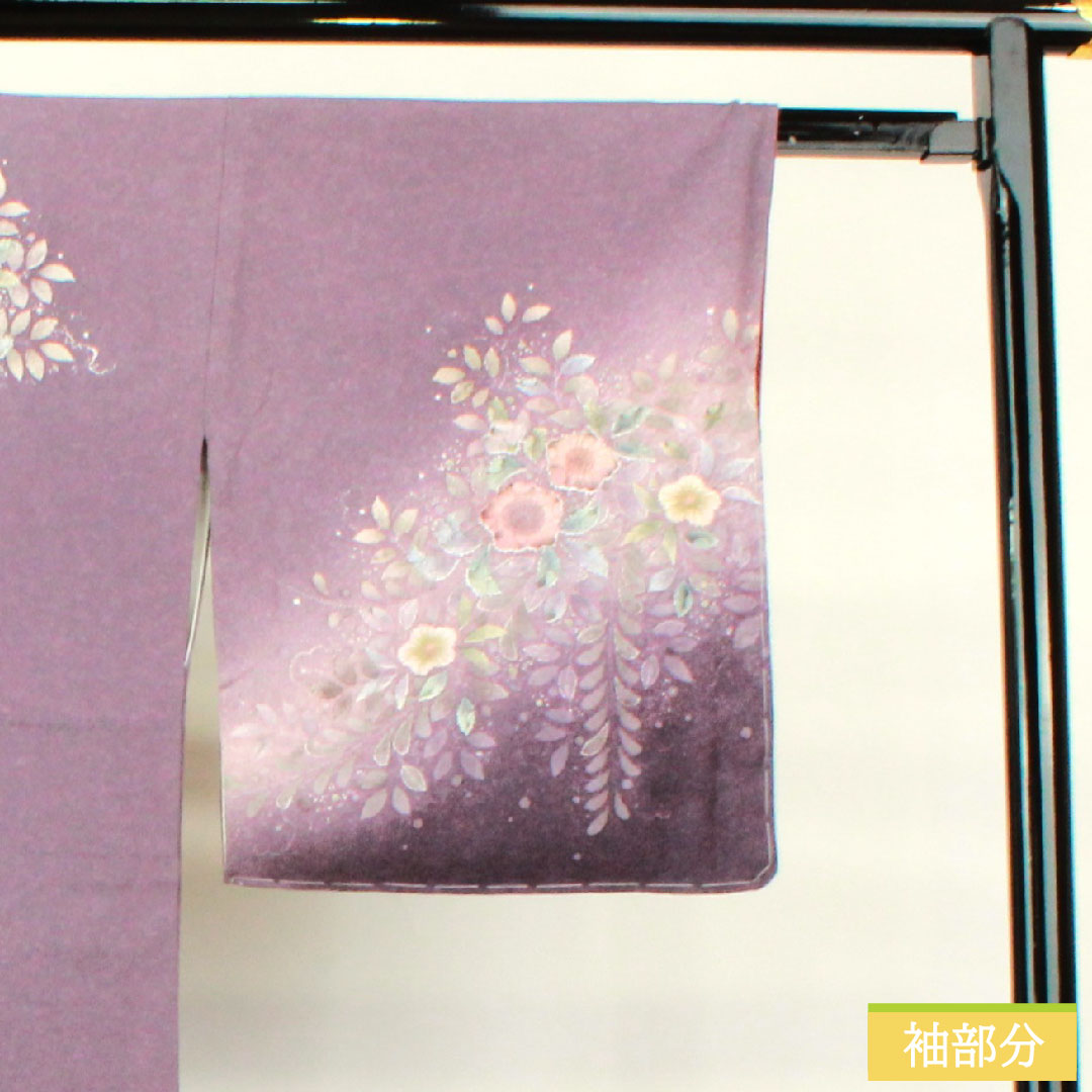 訪問着 正絹 袷 身丈154.5cm 裄丈67cm 滅紫色(けしむらさきいろ) 辻ヶ花 Aランク 紫系 1112004753220