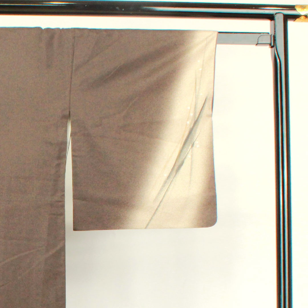 訪問着 袷 身丈167cm 裄丈64cm 消炭色 作家物 円相 正絹 Aランク 茶系 1112002473514